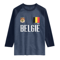 Royal Coat of Arms Belgie Crest Graphic Raglan Shirt Traditional Belgium Belgian Flag and Lion Heritage Pride Gift