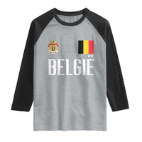 Royal Coat of Arms Belgie Crest Graphic Raglan Shirt Traditional Belgium Belgian Flag and Lion Heritage Pride Gift