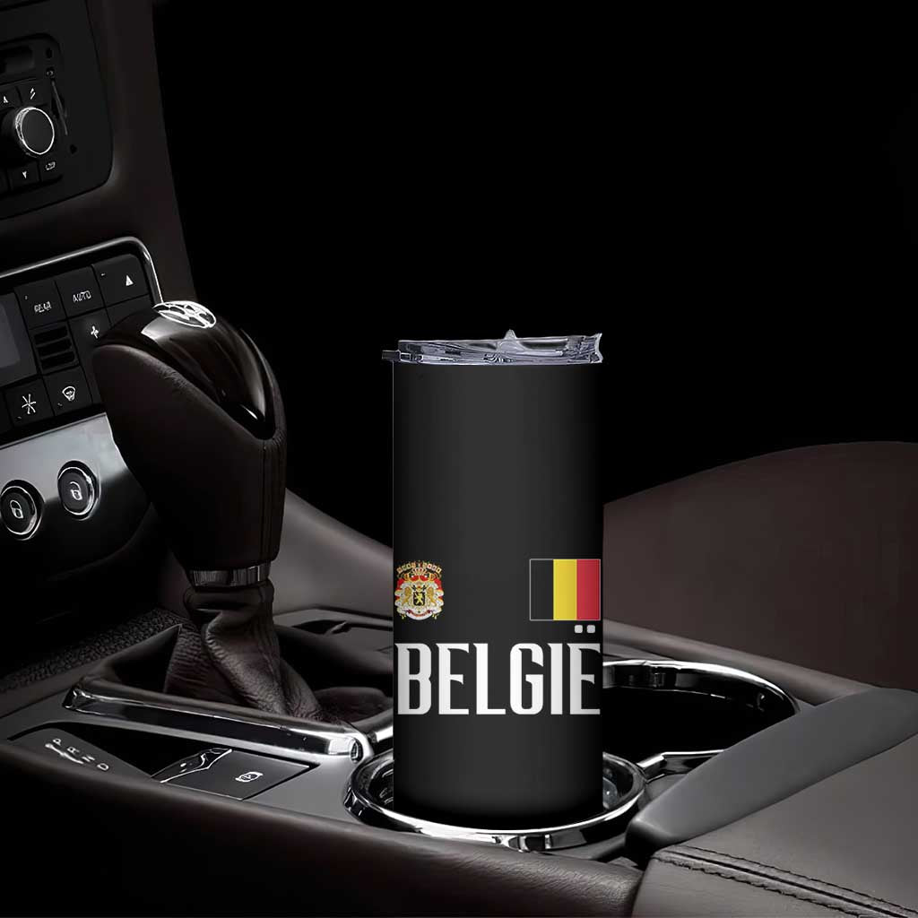 Royal Coat of Arms Belgie Crest Graphic Skinny Tumbler Traditional Belgium Belgian Flag and Lion Heritage Pride Gift