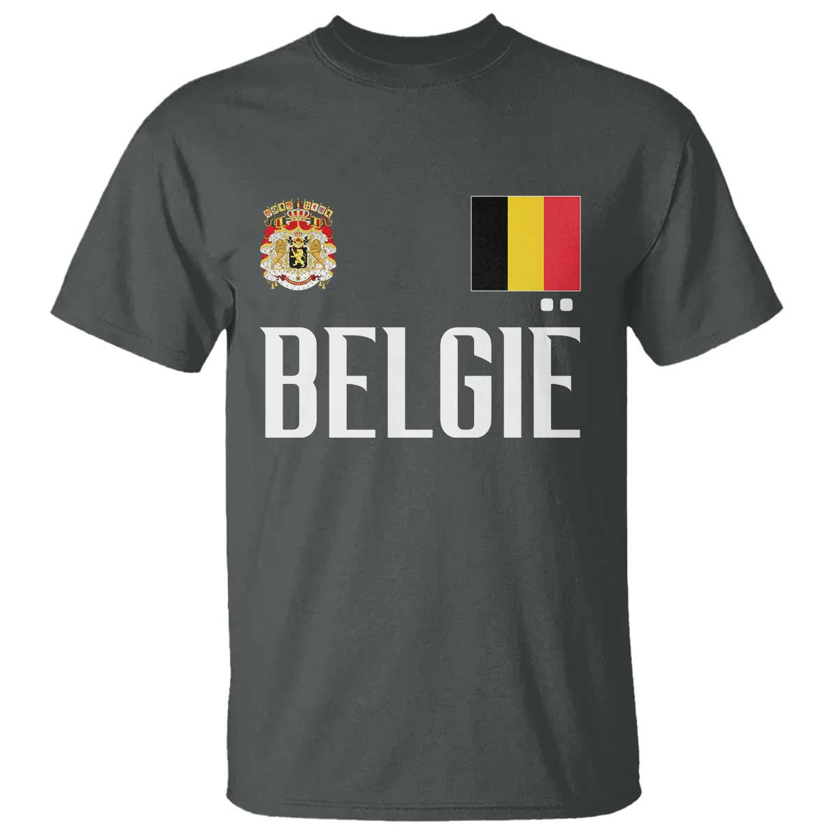 Royal Coat of Arms Belgie Crest Graphic T Shirt Traditional Belgium Belgian Flag and Lion Heritage Pride Gift