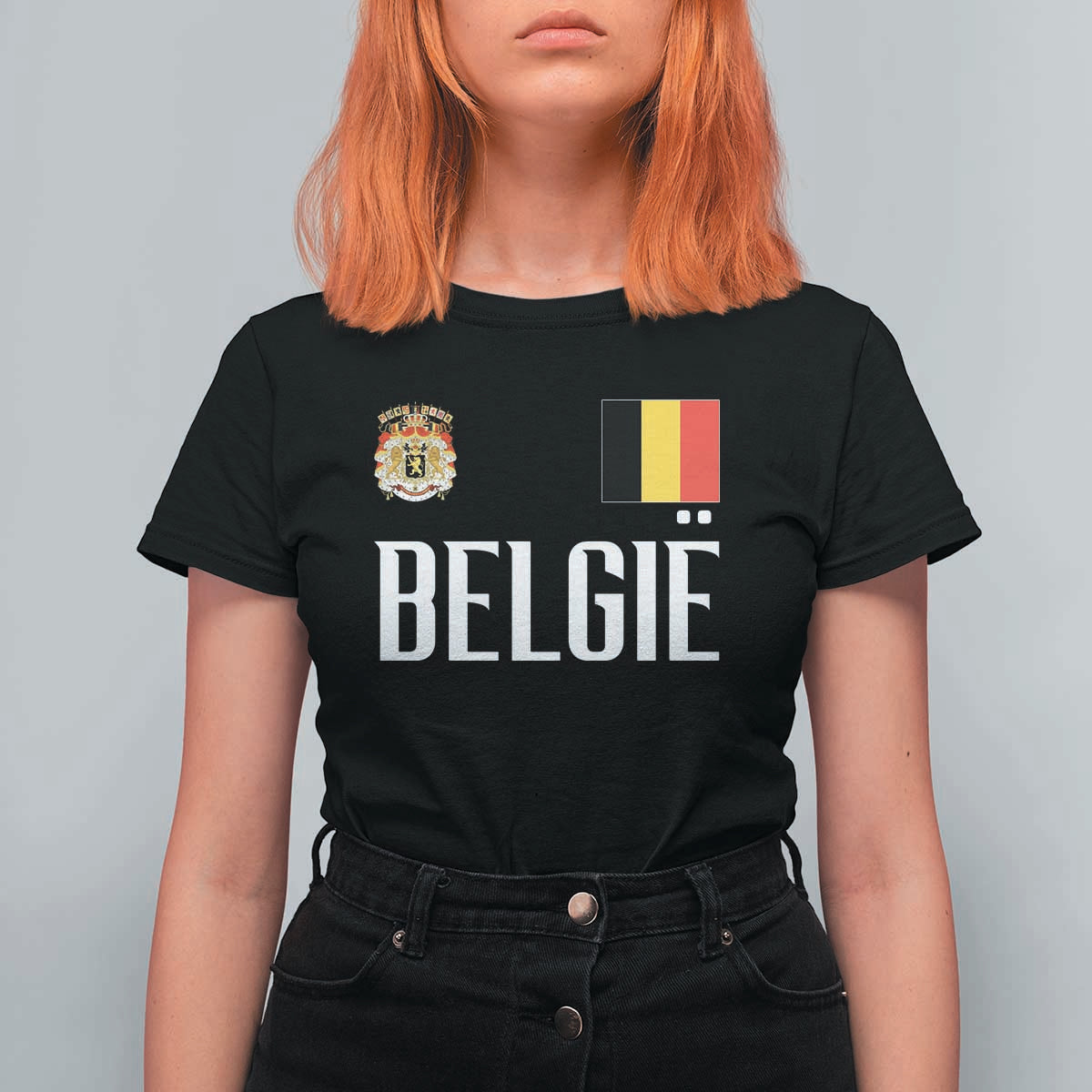 Royal Coat of Arms Belgie Crest Graphic T Shirt For Women Traditional Belgium Belgian Flag and Lion Heritage Pride Gift