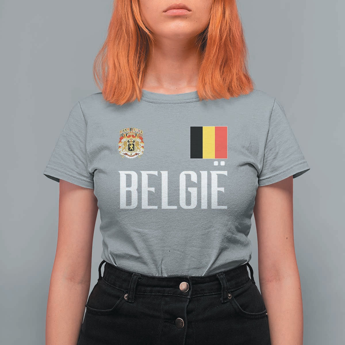 Royal Coat of Arms Belgie Crest Graphic T Shirt For Women Traditional Belgium Belgian Flag and Lion Heritage Pride Gift
