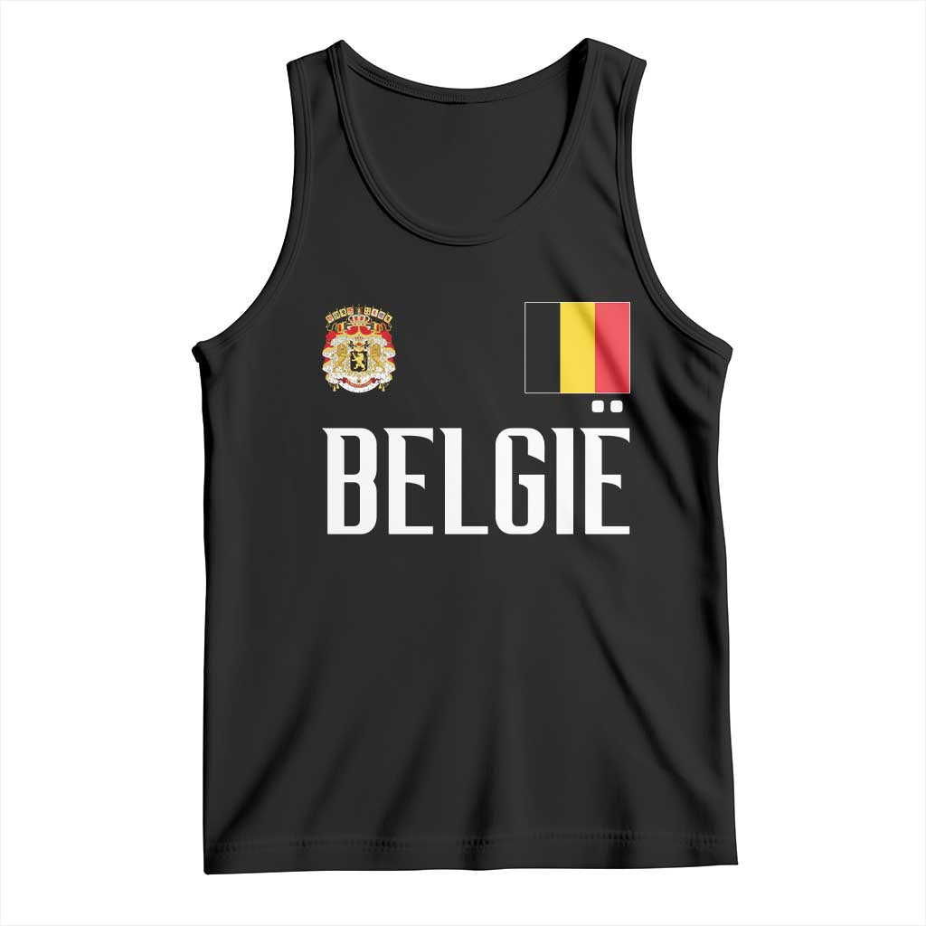 Royal Coat of Arms Belgie Crest Graphic Tank Top Traditional Belgium Belgian Flag and Lion Heritage Pride Gift