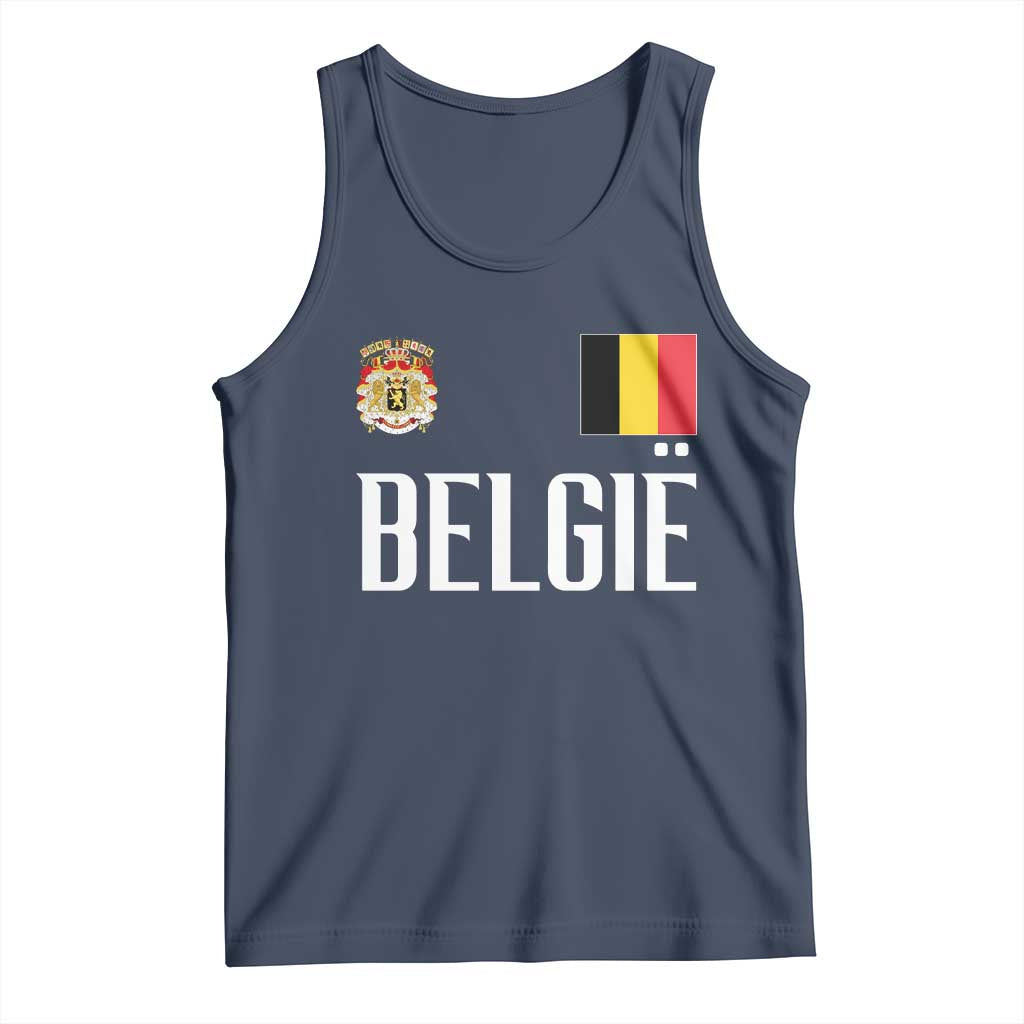 Royal Coat of Arms Belgie Crest Graphic Tank Top Traditional Belgium Belgian Flag and Lion Heritage Pride Gift