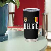 Royal Coat of Arms Belgie Crest Graphic Tumbler Cup Traditional Belgium Belgian Flag and Lion Heritage Pride Gift