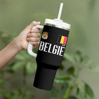 Royal Coat of Arms Belgie Crest Graphic Tumbler With Handle Traditional Belgium Belgian Flag and Lion Heritage Pride Gift