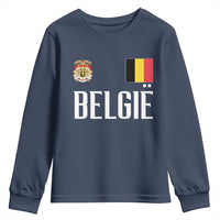 Royal Coat of Arms Belgie Crest Graphic Youth Sweatshirt Traditional Belgium Belgian Flag and Lion Heritage Pride Gift