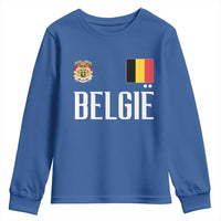 Royal Coat of Arms Belgie Crest Graphic Youth Sweatshirt Traditional Belgium Belgian Flag and Lion Heritage Pride Gift