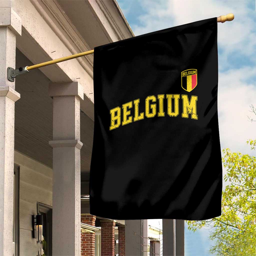 Vintage Belgium Varsity Style Distressed Graphic Garden Flag Classic Collegiate Belgian Pride