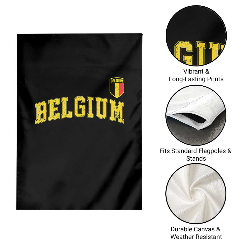Vintage Belgium Varsity Style Distressed Graphic Garden Flag Classic Collegiate Belgian Pride