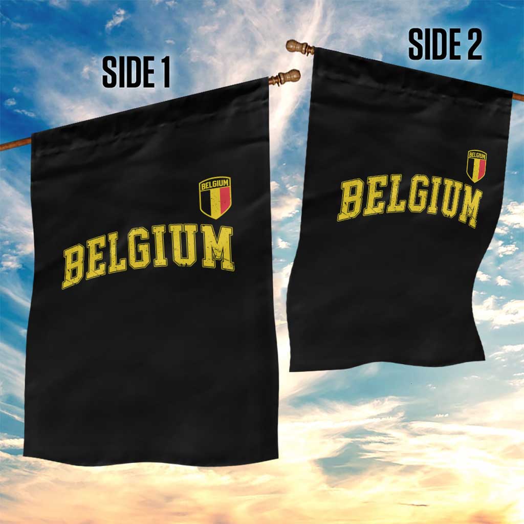 Vintage Belgium Varsity Style Distressed Graphic Garden Flag Classic Collegiate Belgian Pride