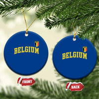 Vintage Belgium Varsity Style Distressed Graphic Ceramic Ornament Classic Collegiate Belgian Pride