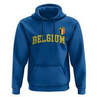 BelgiumVintage Belgium Varsity Style Distressed Graphic Hoodie Classic Collegiate Belgian Pride