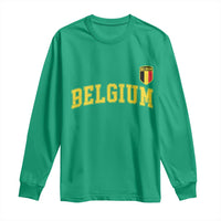 BelgiumVintage Belgium Varsity Style Distressed Graphic Long Sleeve Shirt Classic Collegiate Belgian Pride
