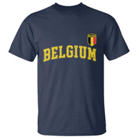 BelgiumVintage Belgium Varsity Style Distressed Graphic T Shirt Classic Collegiate Belgian Pride