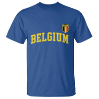 BelgiumVintage Belgium Varsity Style Distressed Graphic T Shirt Classic Collegiate Belgian Pride