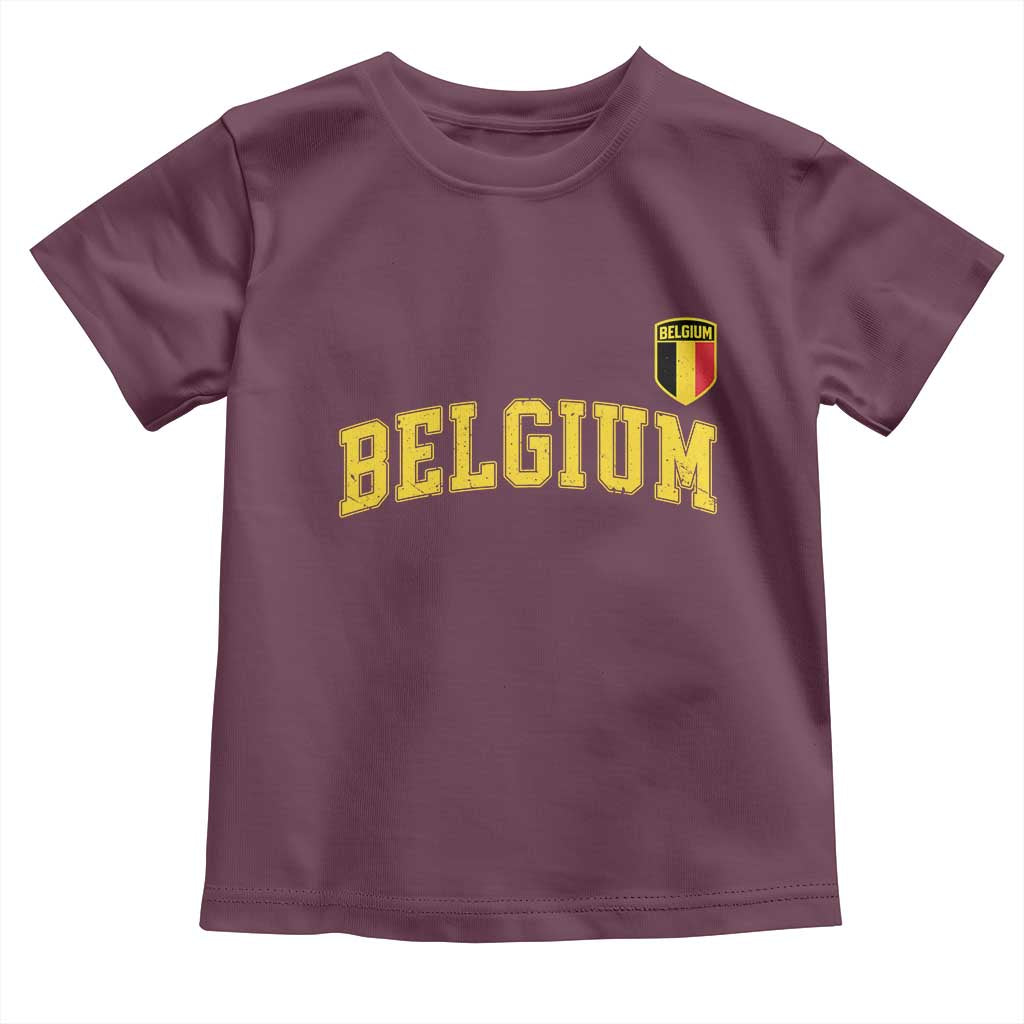 BelgiumVintage Belgium Varsity Style Distressed Graphic Toddler T Shirt Classic Collegiate Belgian Pride