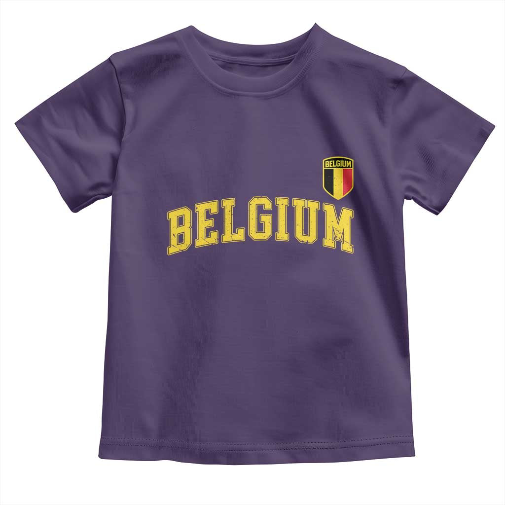 BelgiumVintage Belgium Varsity Style Distressed Graphic Toddler T Shirt Classic Collegiate Belgian Pride