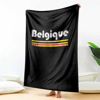 Retro Belgique Belgium Flag Distressed Graphic in French Throw Blanket Proud Belgian Heritage and Country Roots Pride Gift
