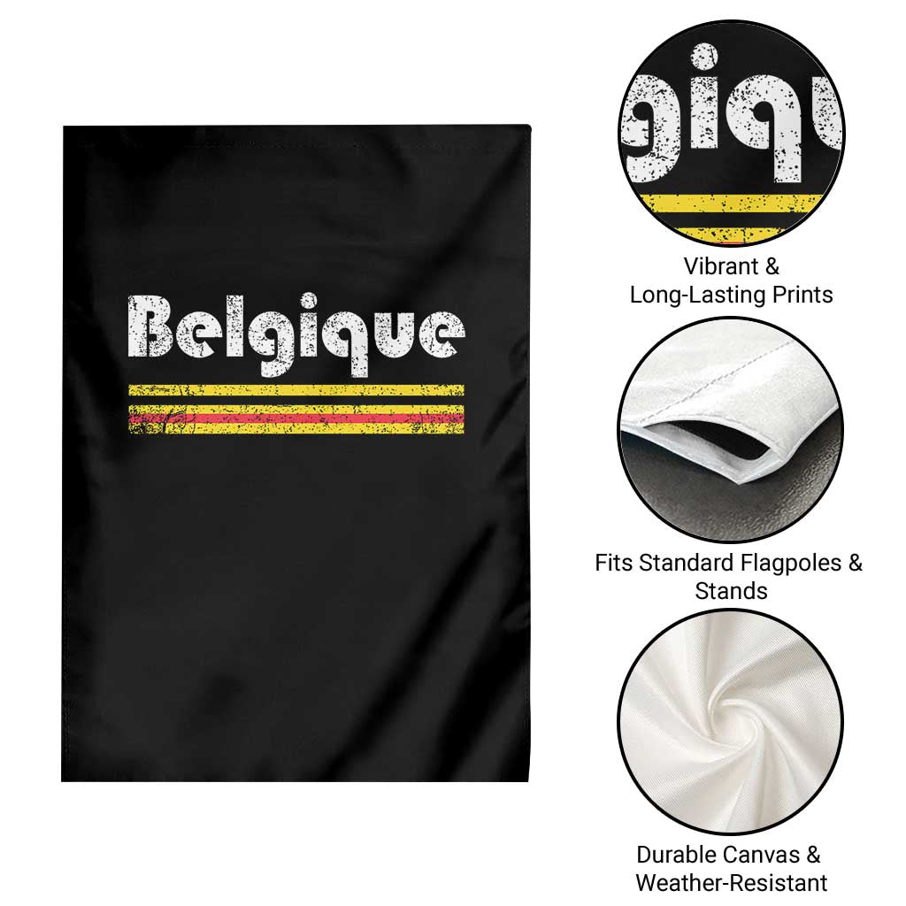 Retro Belgique Belgium Flag Distressed Graphic in French Garden Flag Proud Belgian Heritage and Country Roots Pride Gift