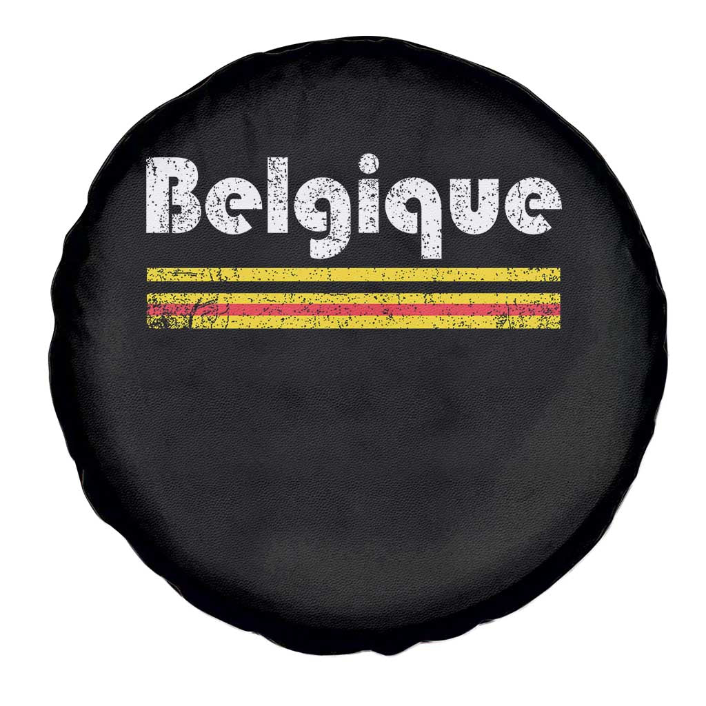 Retro Belgique Belgium Flag Distressed Graphic in French Spare Tire Cover Proud Belgian Heritage and Country Roots Pride Gift