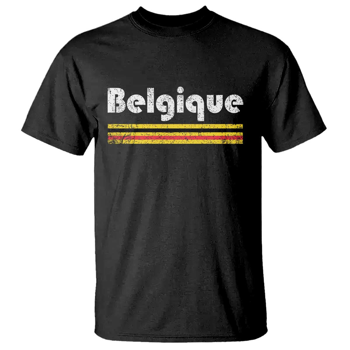 Retro Belgique Belgium Flag Distressed Graphic in French T Shirt Proud Belgian Heritage and Country Roots Pride Gift