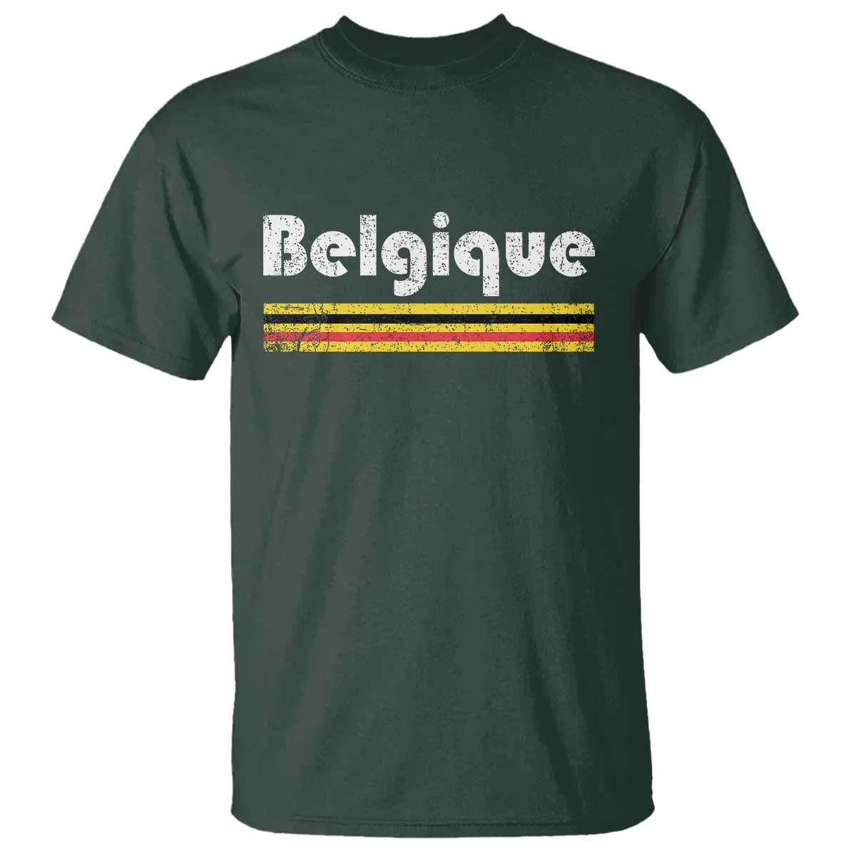 Retro Belgique Belgium Flag Distressed Graphic in French T Shirt Proud Belgian Heritage and Country Roots Pride Gift