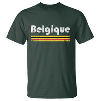 Retro Belgique Belgium Flag Distressed Graphic in French T Shirt Proud Belgian Heritage and Country Roots Pride Gift