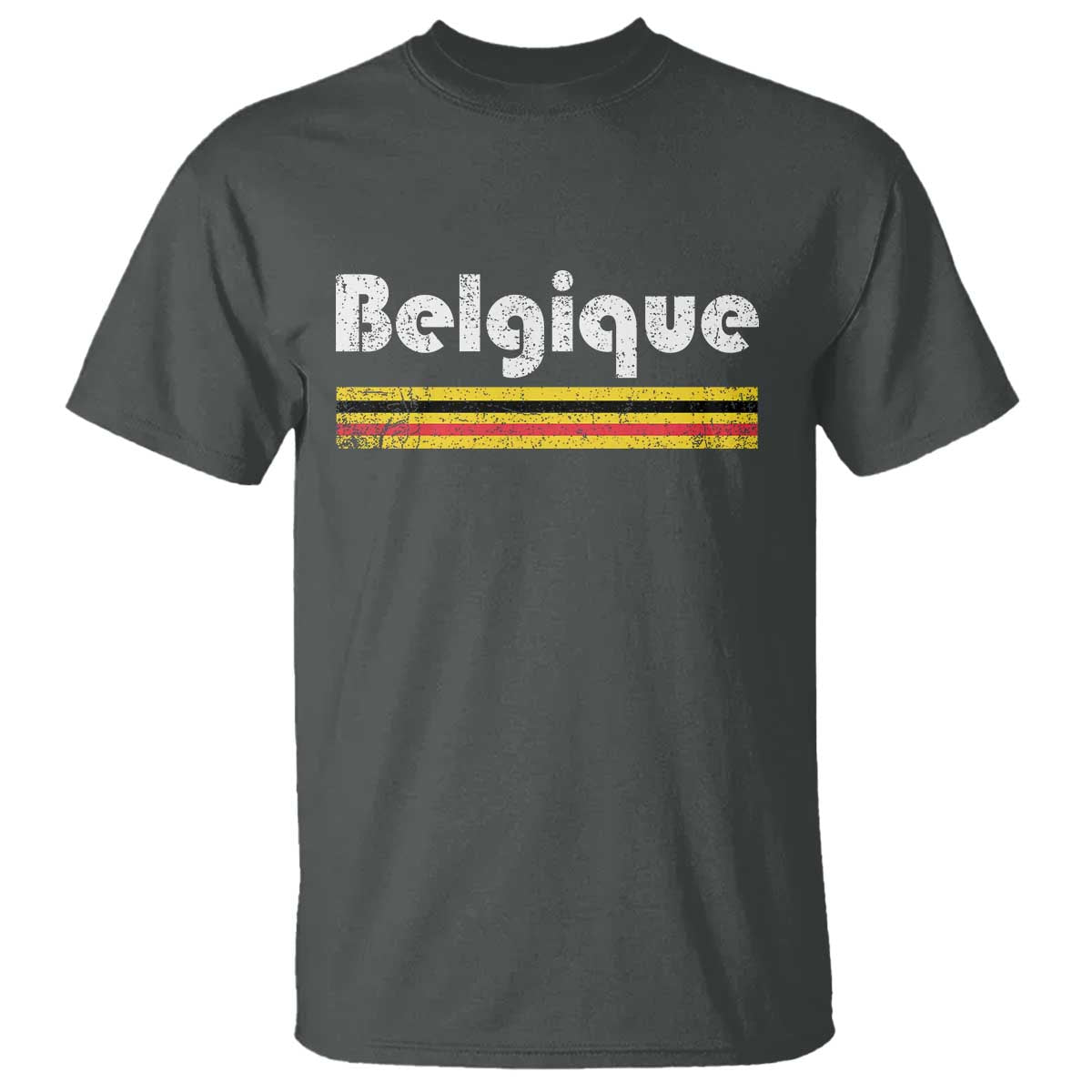 Retro Belgique Belgium Flag Distressed Graphic in French T Shirt Proud Belgian Heritage and Country Roots Pride Gift