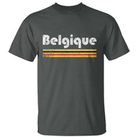 Retro Belgique Belgium Flag Distressed Graphic in French T Shirt Proud Belgian Heritage and Country Roots Pride Gift