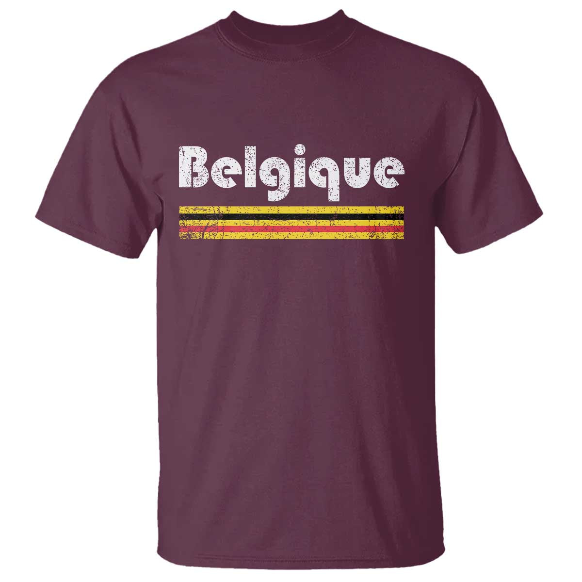 Retro Belgique Belgium Flag Distressed Graphic in French T Shirt Proud Belgian Heritage and Country Roots Pride Gift