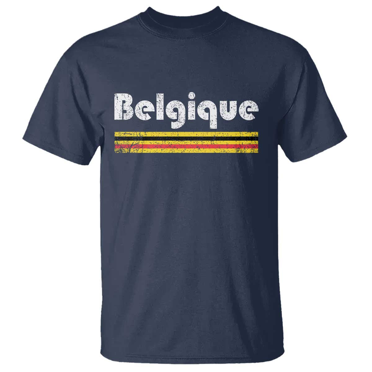 Retro Belgique Belgium Flag Distressed Graphic in French T Shirt Proud Belgian Heritage and Country Roots Pride Gift