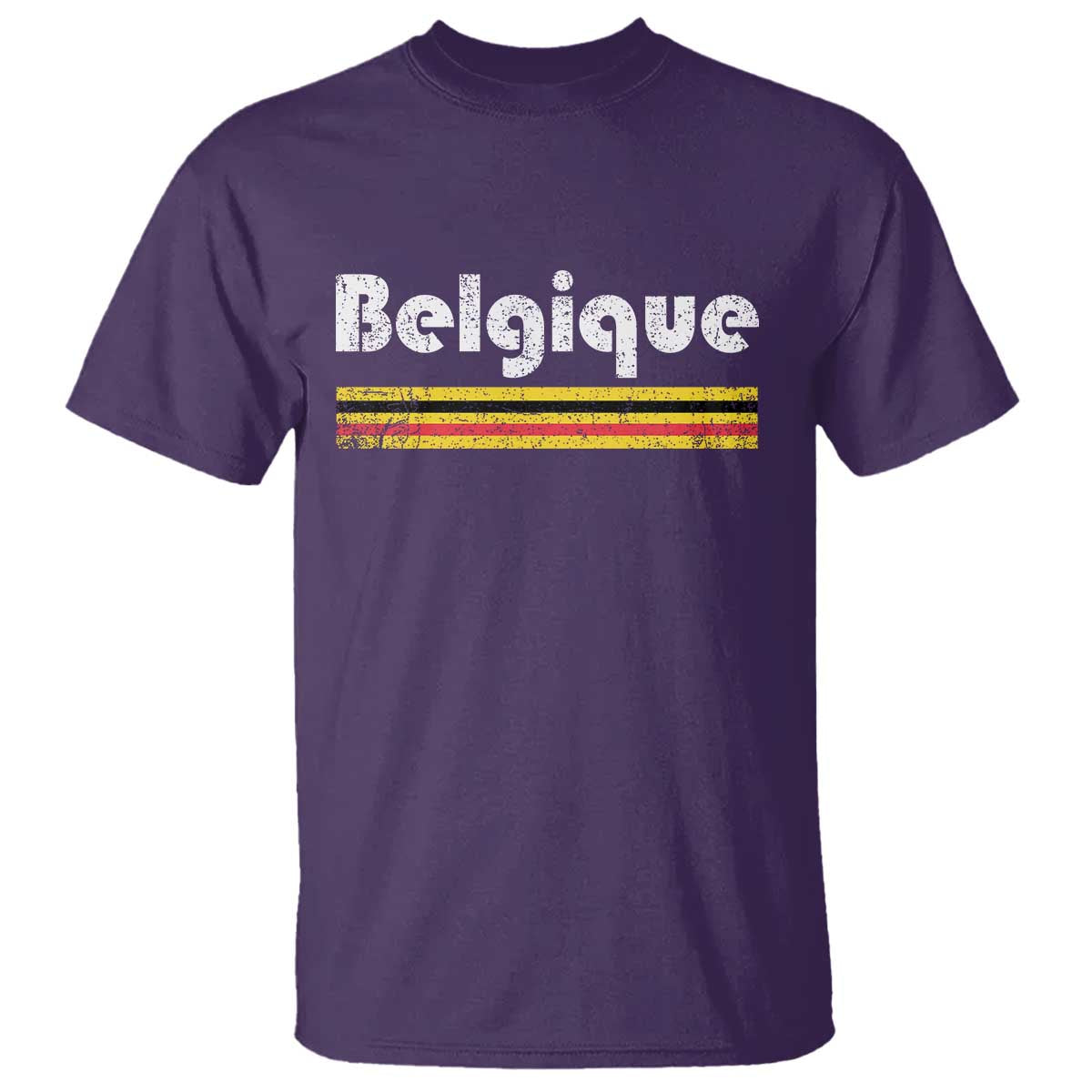 Retro Belgique Belgium Flag Distressed Graphic in French T Shirt Proud Belgian Heritage and Country Roots Pride Gift