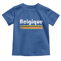 Retro Belgique Belgium Flag Distressed Graphic in French Toddler T Shirt Proud Belgian Heritage and Country Roots Pride Gift