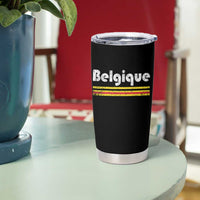 Retro Belgique Belgium Flag Distressed Graphic in French Tumbler Cup Proud Belgian Heritage and Country Roots Pride Gift