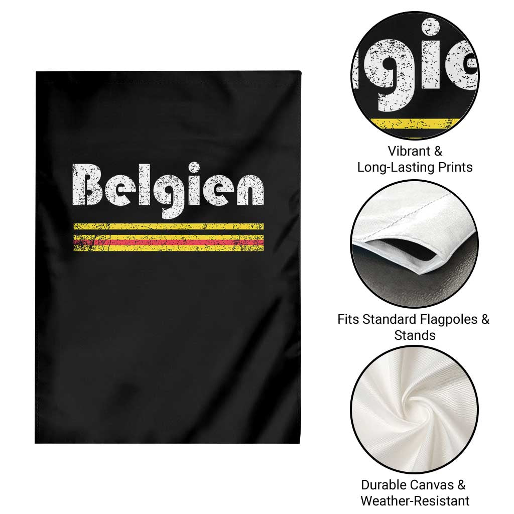 Retro Belgien Belgium Flag Distressed Graphic in German Garden Flag Proud Belgian Heritage and Country Roots Pride Gift
