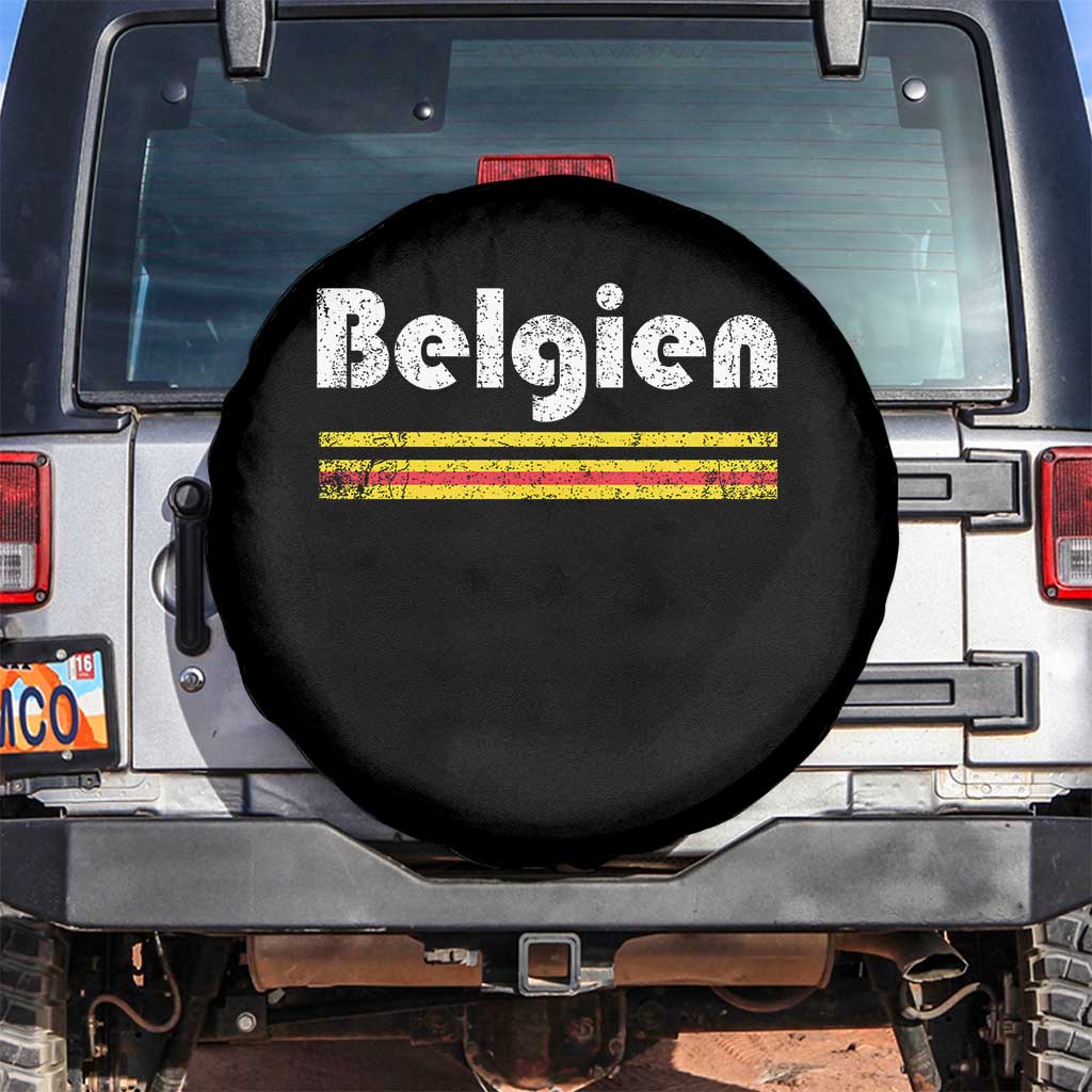 Retro Belgien Belgium Flag Distressed Graphic in German Spare Tire Cover Proud Belgian Heritage and Country Roots Pride Gift