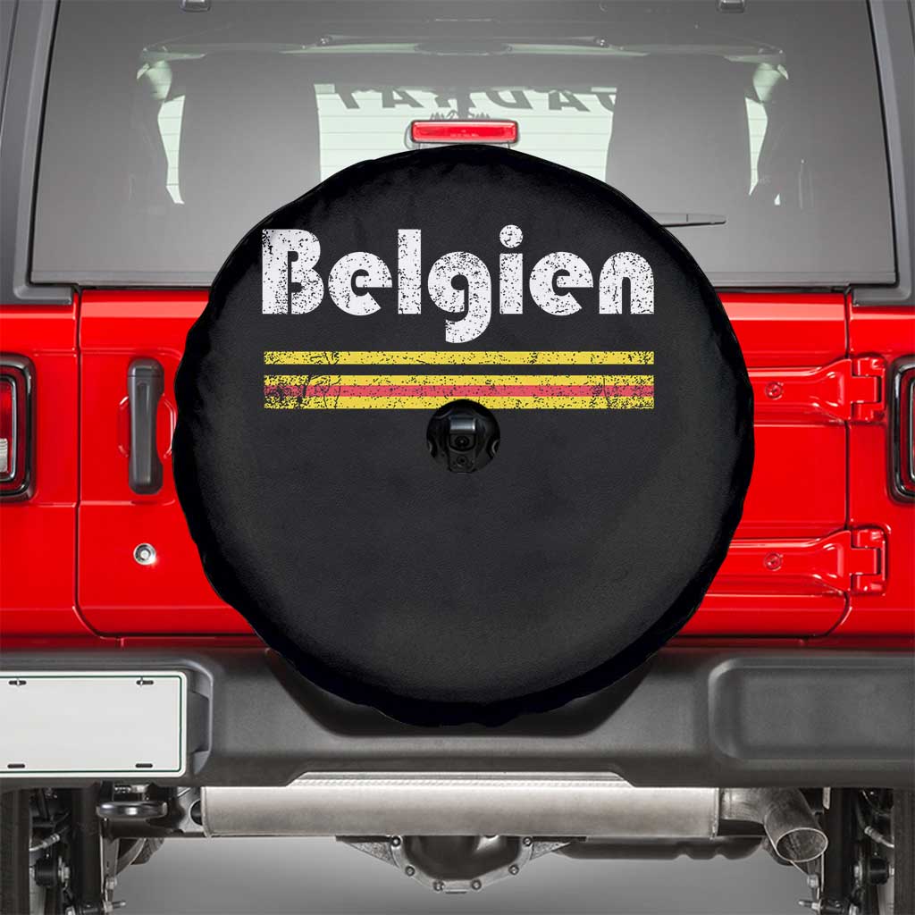 Retro Belgien Belgium Flag Distressed Graphic in German Spare Tire Cover Proud Belgian Heritage and Country Roots Pride Gift