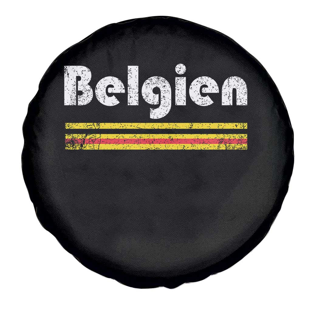 Retro Belgien Belgium Flag Distressed Graphic in German Spare Tire Cover Proud Belgian Heritage and Country Roots Pride Gift