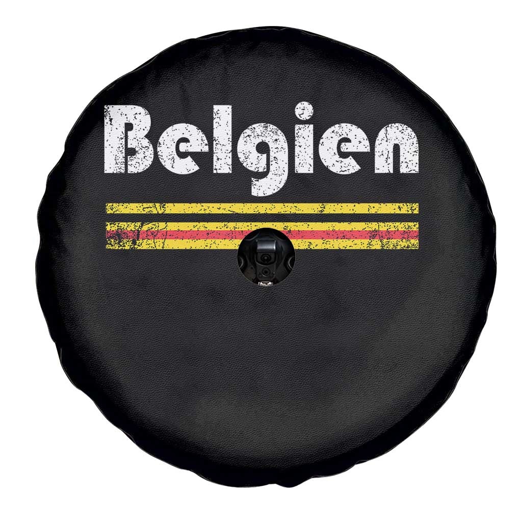 Retro Belgien Belgium Flag Distressed Graphic in German Spare Tire Cover Proud Belgian Heritage and Country Roots Pride Gift