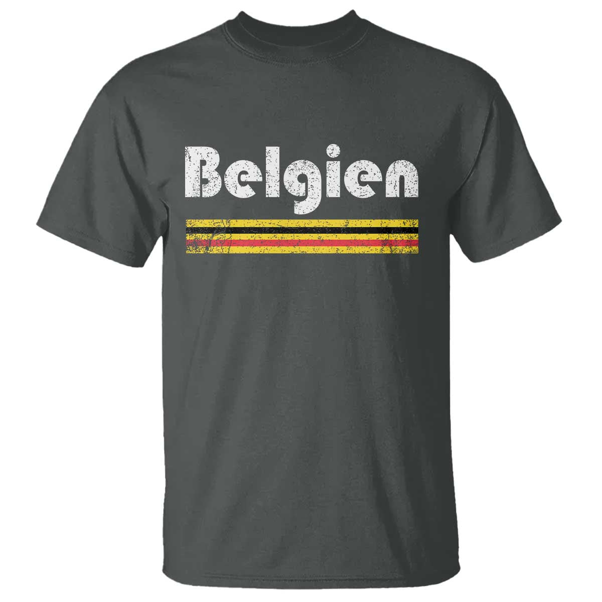 Retro Belgien Belgium Flag Distressed Graphic in German T Shirt Proud Belgian Heritage and Country Roots Pride Gift