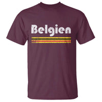 Retro Belgien Belgium Flag Distressed Graphic in German T Shirt Proud Belgian Heritage and Country Roots Pride Gift