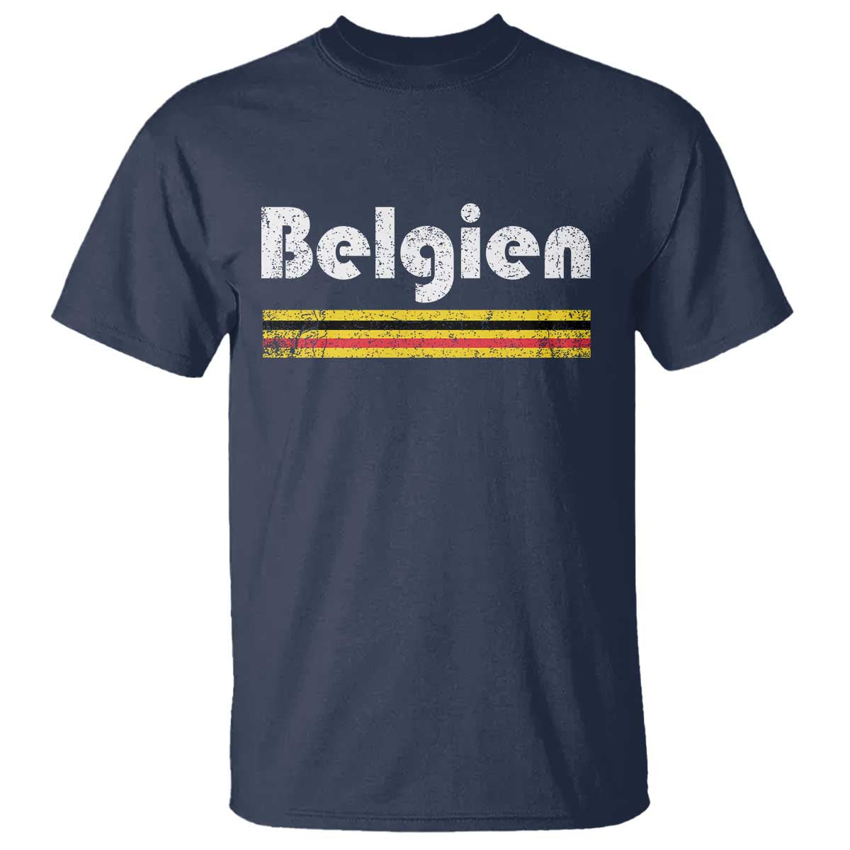 Retro Belgien Belgium Flag Distressed Graphic in German T Shirt Proud Belgian Heritage and Country Roots Pride Gift