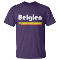 Retro Belgien Belgium Flag Distressed Graphic in German T Shirt Proud Belgian Heritage and Country Roots Pride Gift