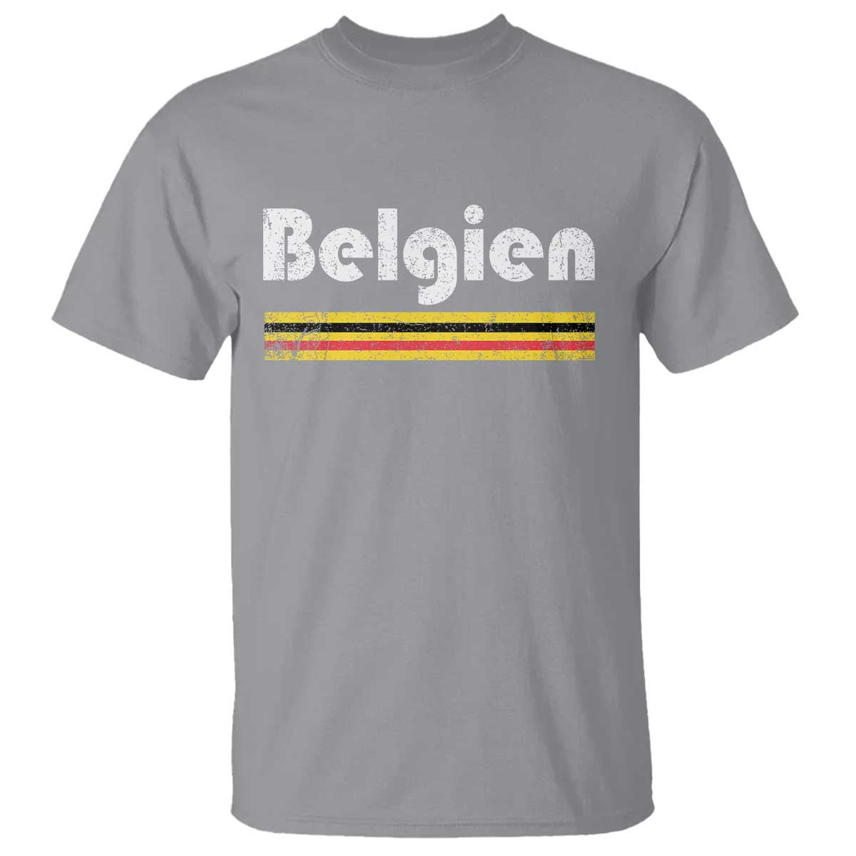 Retro Belgien Belgium Flag Distressed Graphic in German T Shirt Proud Belgian Heritage and Country Roots Pride Gift