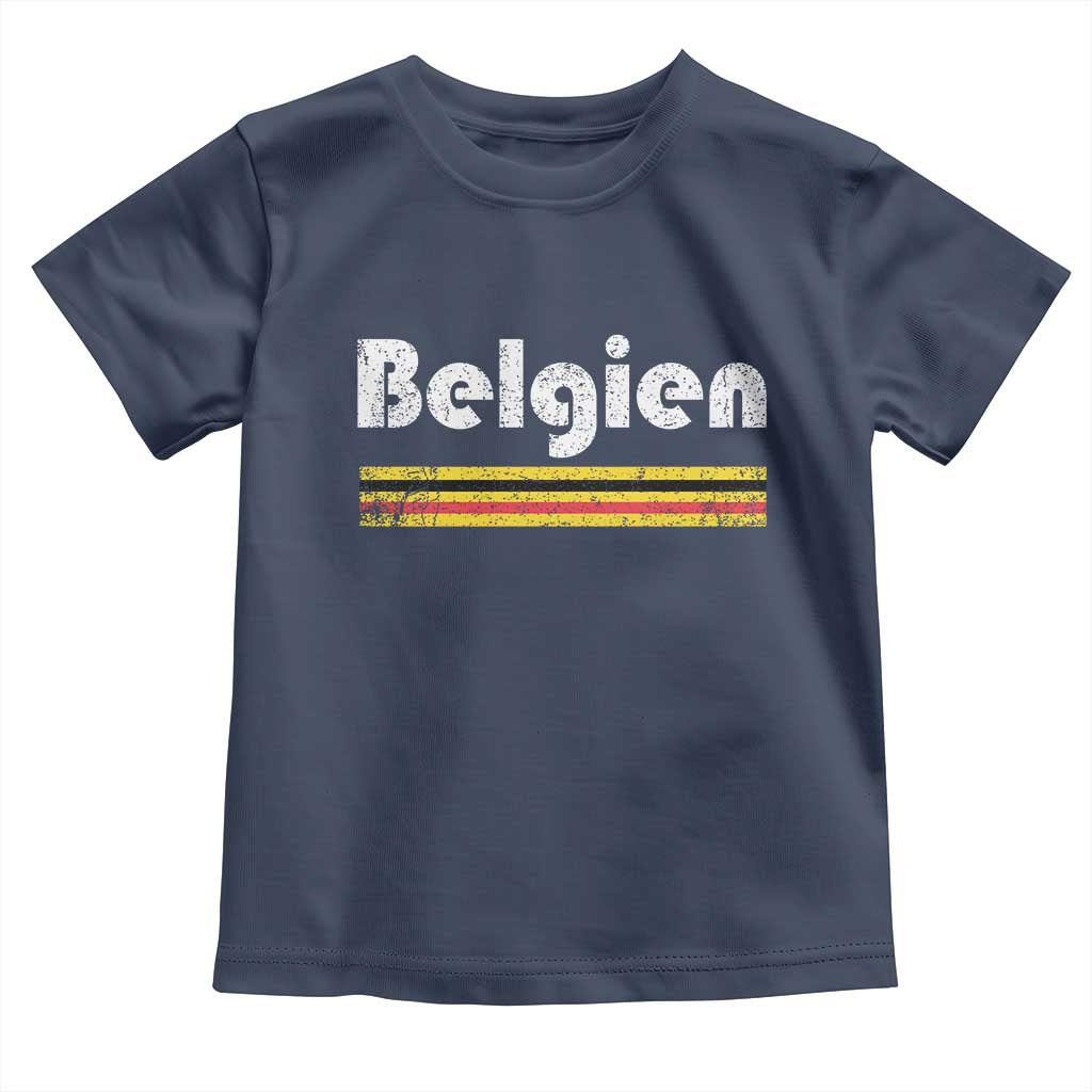 Retro Belgien Belgium Flag Distressed Graphic in German Toddler T Shirt Proud Belgian Heritage and Country Roots Pride Gift