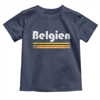 Retro Belgien Belgium Flag Distressed Graphic in German Toddler T Shirt Proud Belgian Heritage and Country Roots Pride Gift