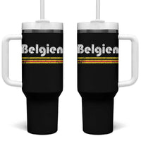 Retro Belgien Belgium Flag Distressed Graphic in German Tumbler With Handle Proud Belgian Heritage and Country Roots Pride Gift