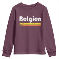 Retro Belgien Belgium Flag Distressed Graphic in German Youth Sweatshirt Proud Belgian Heritage and Country Roots Pride Gift