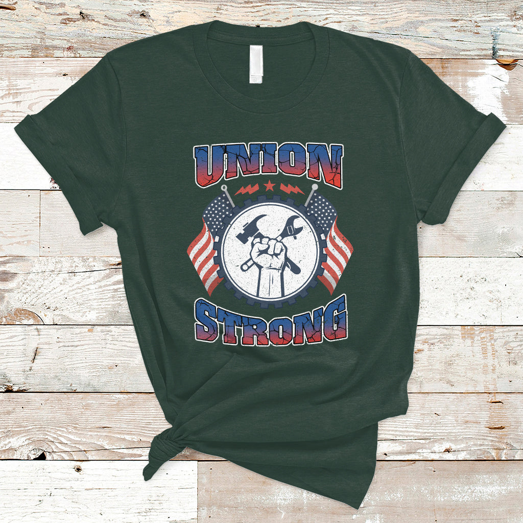 Labor Day T Shirt Proud Labor Day Workers Union Strong Fist - Wonder Print Shop